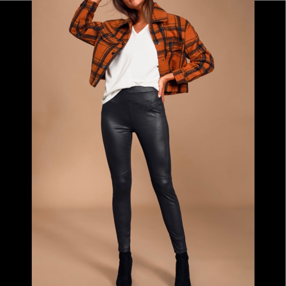 Free People Midnight Black Vegan Suede Leggings 6